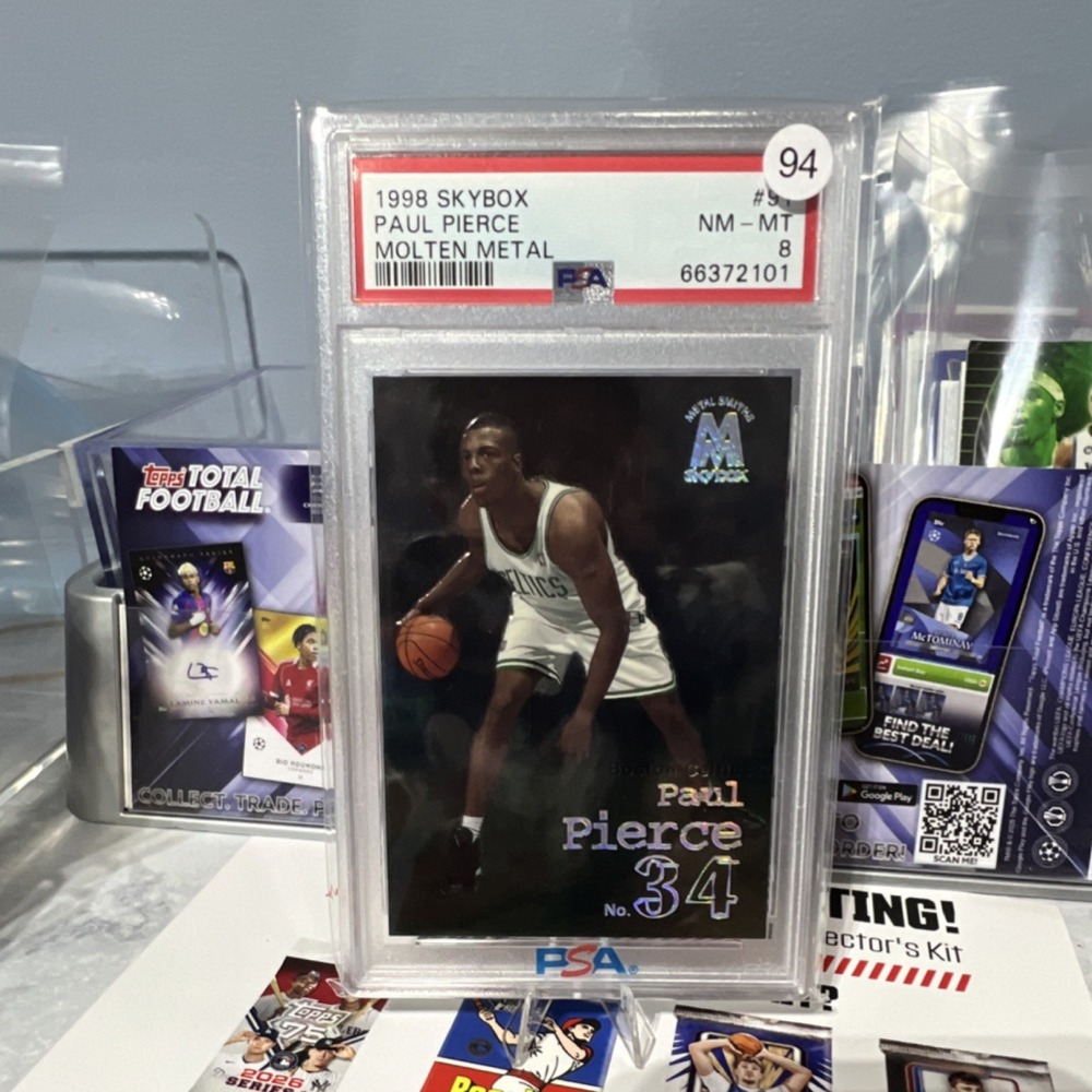 SkyBox 1998-99 Molten Metal Metal Smiths Rookie Paul Pierce #91 PSA 8 Celtics